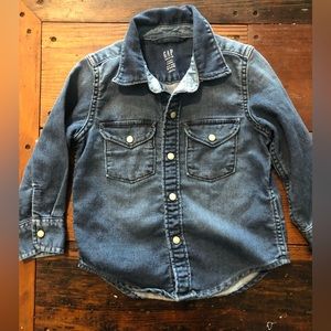 Boys Gap denim button up shirt with pearl buttons - 2T